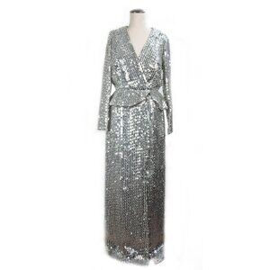 Vintage Silver Sequin Hollywood Gown | Stunning Film Costume | Metallic Glamour